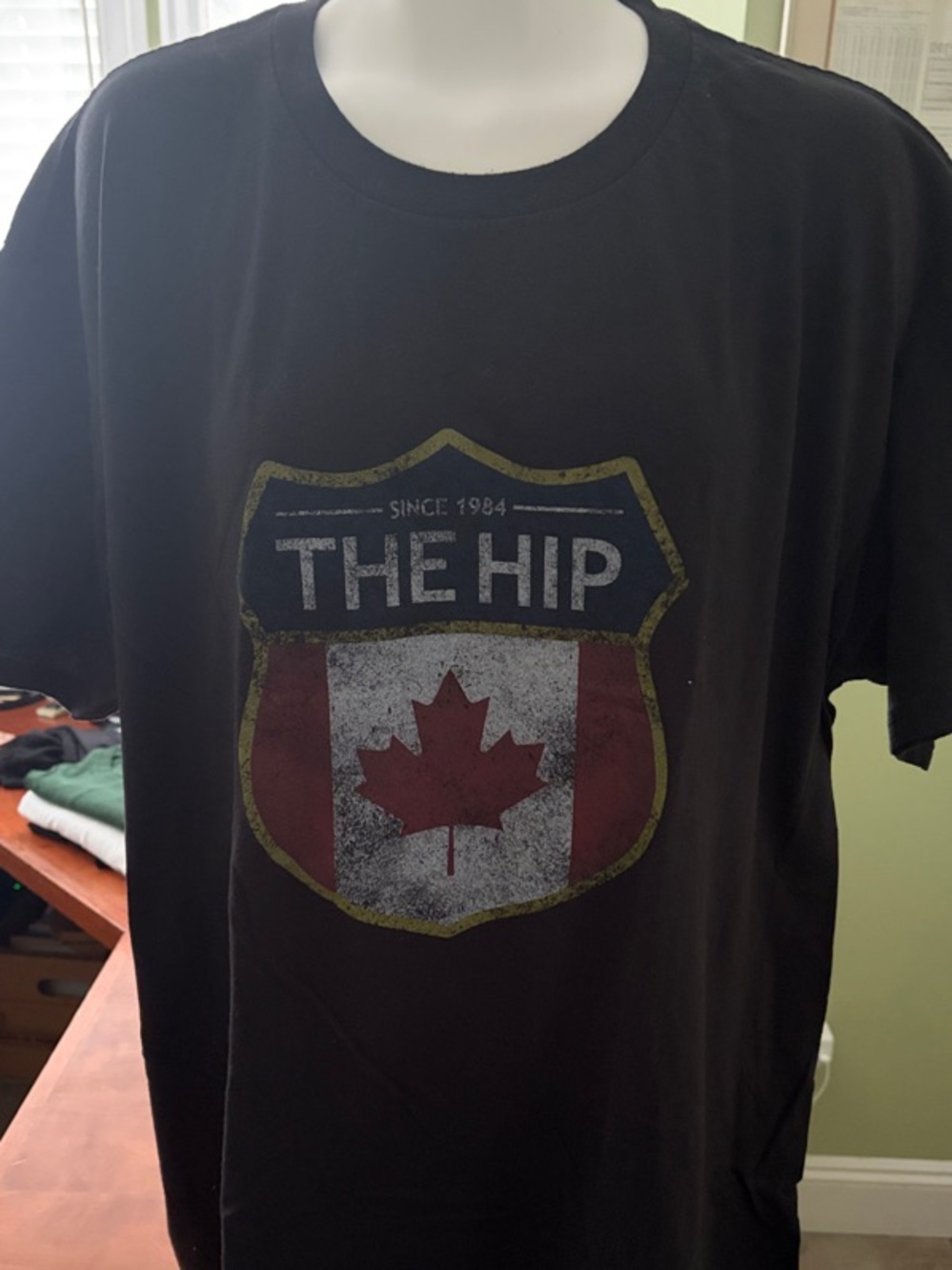 Tragically Hip Black T-Shirt with Canadian Maple Leaf